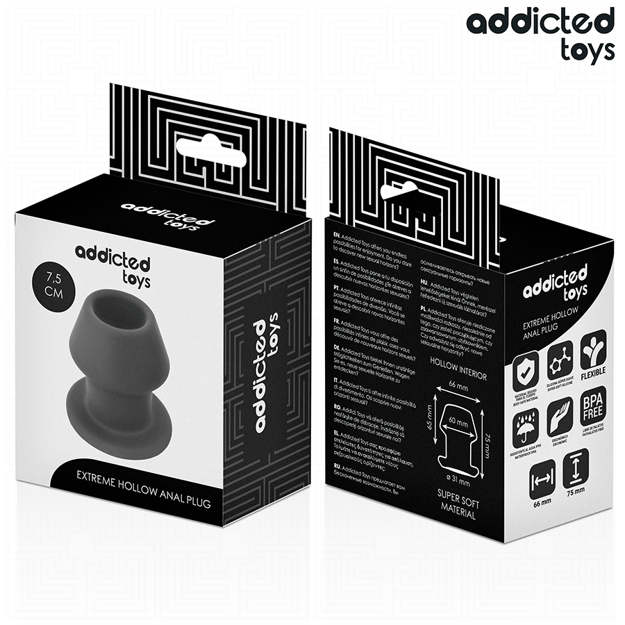 ADDICTED TOYS - EXTREME HOLLOW ANAL PLUG SILICONE SIZE S 7.5 CM
