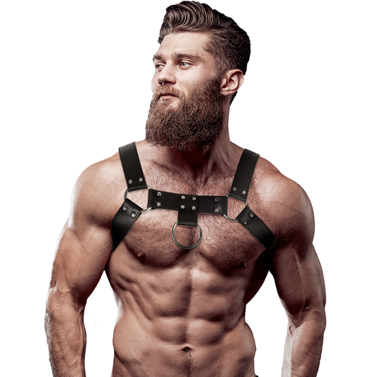 FETISH SUBMISSIVE ATTITUDE - MENS ECO-LEATHER CHEST HARNESS