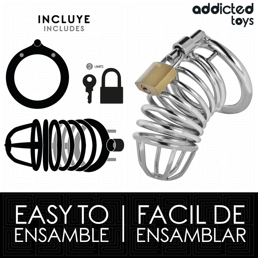 ADDICTED TOYS LOCKED - IRON CELL METAL PENIS CAGE 4 CM SIZE S