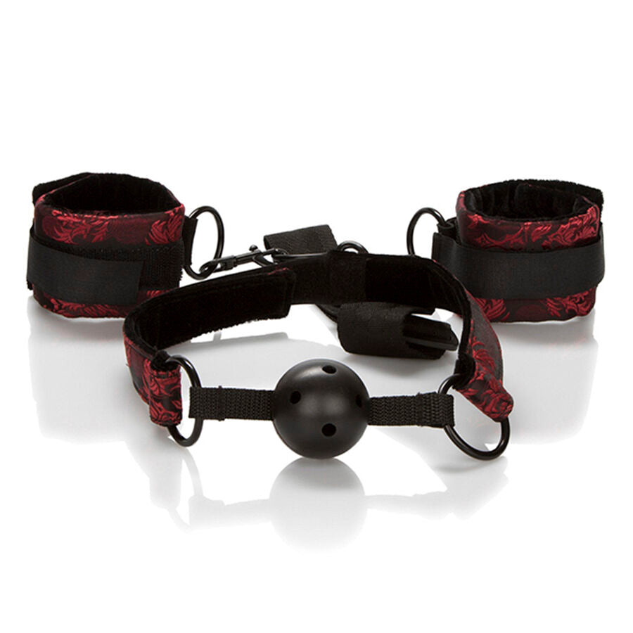 CALEXOTICS - SCANDAL BREATHABLE BALL GAG WITH HANDCUFFS