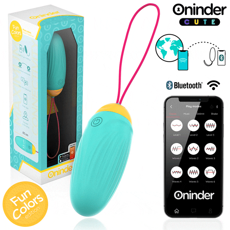 ONINDER CUTE - LOVE PLEASURE VIBRO-ROTATING SILICONE GEM EGG - FREE WORLDWIDE APP