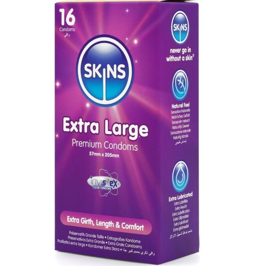 SKINS - EXTRA LARGE PREMIUM CONDOMS PACK 16