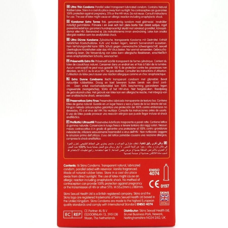SKINS - ULTRA THIN PREMIUM CONDOMS PACK 16