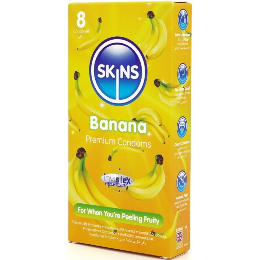 SKINS - BANANA PREMIUM CONDOMS PACK 8