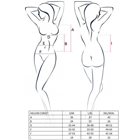 PASSION - WOMAN HELLEN CORSET BLACK SIZE S/M